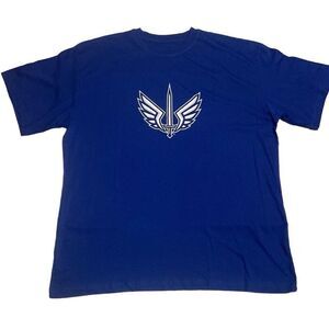 NWT XFL UFL St Louis Battlehawks Football Team Blue Short Sleeve Shirt Men 2XL